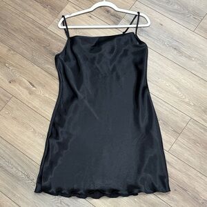 bebe Black Satin Chemise